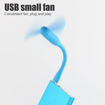 Kreativni USB Ventilator, Fleksibilni Prijenosni Mini Ventilator i USB Led Lampa Za Power Bank i Laptop, Ljetni Ventilator Za Naprava, Hlađenje
