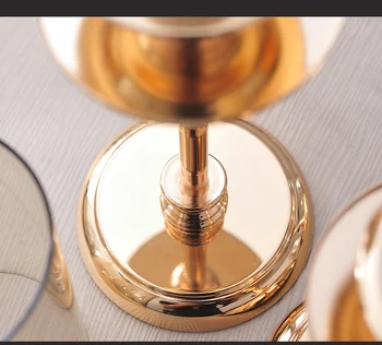 Kreativni Zlatna metalik stakla Klasicni Svijećnjak Svijećnjak romantični stol Obrt Ukras Moderno uređenje doma