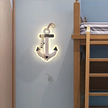 Kreativni led zidna svjetiljka dječje sobe svjetiljka moderan minimalistički gusarski brod volan ličnosti svjetlo toplo osvjetljenje hodnika lampa