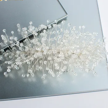 Kristalne perle češljevi za kosu, izrađene ručno, ukras za kosu mladenke za vjenčanje nakit za kosu mladenke