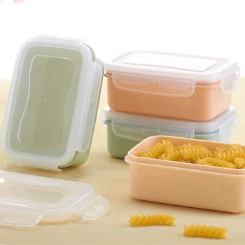 Kutija Za Skladištenje Hrane, Zatvoreni za mikrovalnu, Plastični Mala Kutija Za Ланча, Sigurna i Zdrava, Hladna Pravokutni Okrugla