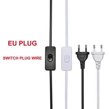 Kvalitetan kabel za napajanje izmjenične struje 2,4 m штекерный kabel prekidača Двухконтактный штекерный kabel EU, SAD-a produžni kabel Crno-bijeli led kabel