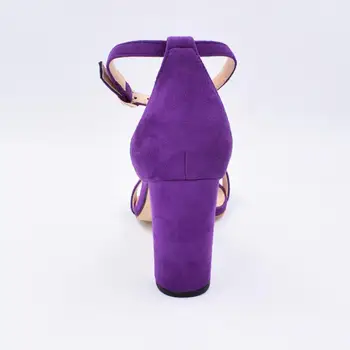 LOVIRS/Ženske sandale na visoku masivnim pete 9 cm, s otvorenim vrhom i remen na щиколотке, modni osnovno modeliranje cipele-sandale US5-15