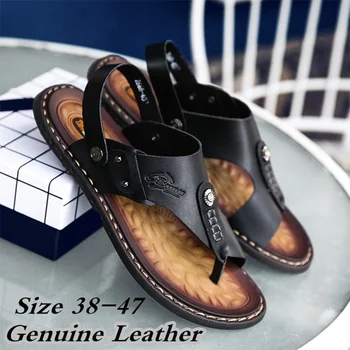 Lider prodaje; Muške sandale; Godišnje cipele od prave kože; papuče za opuštanje; japanke; Muška udobne cipele; Cipele Veliki veličine 47