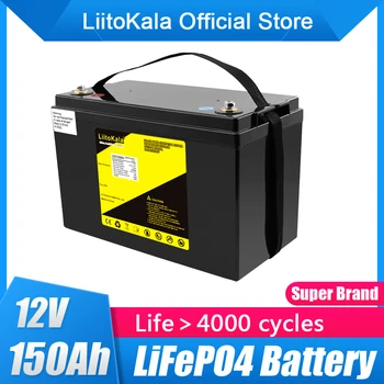 LiitoKala Lifepo4 12,8 12 U 150AH litij baterija 100A BMS za 1200 W Brod za skladištenje solarne energije kolica za golf RV inverter 14.6V20A