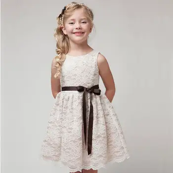 Ljetna Kvalitetna Dječja Odjeća, Dječja Haljina za djevojčice-dijete od 2 do 12 godina, Lijepo Čipkan Haljinu s cvjetnim uzorkom, Bijela haljina za djevojčice