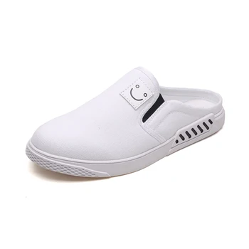 Ljetni Одноногие Lijeni Male bijele cipele Prozračna парусиновая koreanska verzija Trend Bez heel Pola Bistre cipele