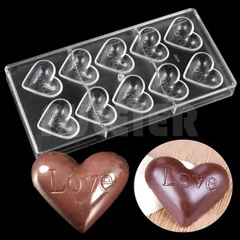 Ljubav je oblik Srca čokolade čokolade oblik poklon za Valentinovo Torta Dekoracija Slastice Alati Za Pečenje поликарбонатная čokolade oblik