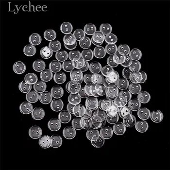 Lychee Life 100 kom. Prozirne 2 Rupe I 4 Rupe Gumbe Bistra Okrugli Gumb DIY Šivaći Pribor Pribor Za Odjeću