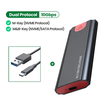 M2 SSD Torbica NVME Telo M. 2 na USB Type C SSD Adapter w/OTG za NVME NGFF SATA M/B Ključ 2230/2242/2260/2280 Dual protokol