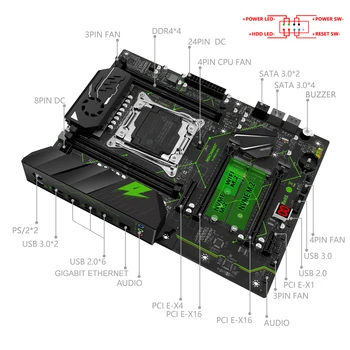 MACHINIST E5 MR9A PRO Matična ploča LGA 2011-3 s izborom procesora Xeon E5 2660 V3 16G = 2 * 8G DDR4 RAM Kombinirani четырехканальный 3,0 NVME M. 2