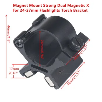 Magnetsko Nosač Jaki Dvostruki Magnetski X za 24-27 mm Svjetiljke Baklja Nosač Vid Gaće Oružja Nosač Taktički