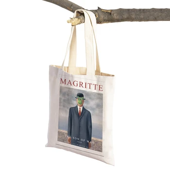 Magritte Zaljubljen U Pigeon Očiju Nadrealizam Ženska Torba Za Shopping Bag-Тоут Za Putovanja U Supermarketu Svakodnevni Холщовая Ženska Torba-Шоппер