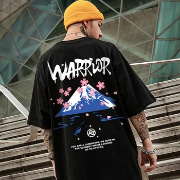 Majice s grafičkim po cijeloj površini Planine Fuji, Muška t-Shirt u stilu hip-hop, Muška Moda Majica u stilu харадзюку, Klasična Cool Majica, Plus Size