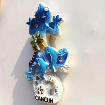 Meksiko Magneti Za Hladnjak Cancun Turistički Suvenir 3d Gušter Kornjača Magneti za Hladnjake Životinja Uređenje Doma Cesti Pokloni