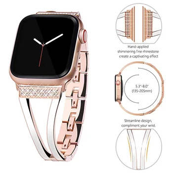 Metalni remen s dijamantima za Apple watch 7 45 mm 41 mm 6 5 4 SE 44 mm 40 mm Luksuzni uložak narukvica remen za iwatch 3 2 1 42 mm 38 mm