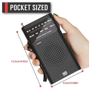 Mini Džepni FM/AM Radio Prijenosni Digitalni Radio Za Seniore Sport Na Otvorenom Glazbeni Player S Priključkom Za slušalice od 3,5 mm