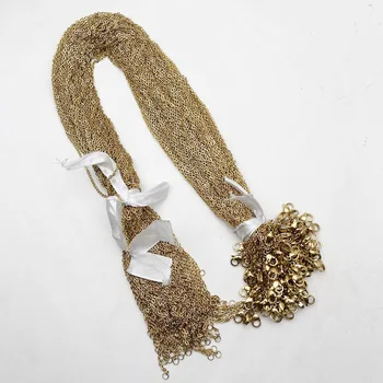 Moda 2,0 MM nakit novi zlatna boja žice od nehrđajućeg čelika lanac ogrlica lanyardcharm ovjes spone omar 100 kom. besplatna dostava