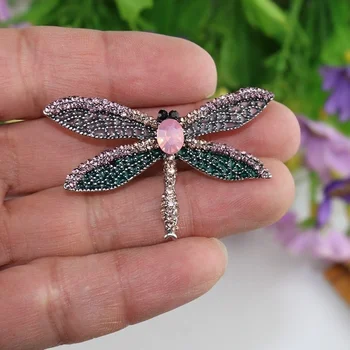 Moda Gorski Kristal Emajl Dragonfly Broš za Žene Insekata Igle Elegantna Vjenčanica Pribor Korsaž Poklon