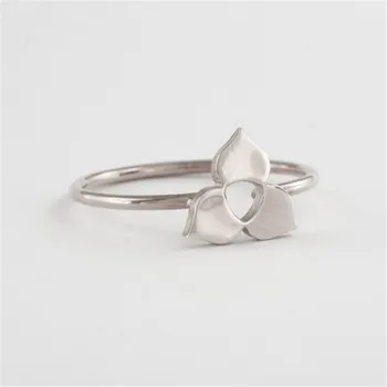 Moda novi stil Geometrijski Триллиум Cvijet Prsten prsten za žene i boja