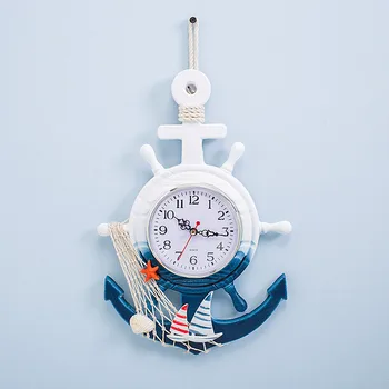 Moderan stil plavi i bijeli volan kormila sidro kreativni Zidni satovi elektronski satovi nakit morskih