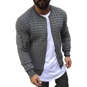 Moderna muška jakna za jesen s okruglog izreza i dugim rukavima, tanka muška jakna zip, svakodnevni sportski muška jakna