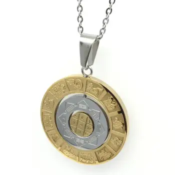 Modni Kreativni Inteligentni, Ogrlica s Ovjesom u obliku Zodijaka od Nehrđajućeg Čelika za Muškarce i Žene, Klasični Trend Amulet Peći Bagua, Nakit Proizvod