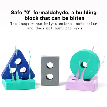 Montessori Igračka Drveni Blokovi za Rano Učenje Razvojne Igračke Boja Oblik Utakmicu Dječji Puzzle Igračke za Djecu Dječaci Djevojčice