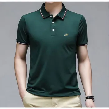 Muška Vezene Polo Majica 2022 godine, Hit Prodaje, Proljeće-Ljeto Nova Poslovna Polo Majica s Igle za Odmor Visoke Kvalitete za Muškarce