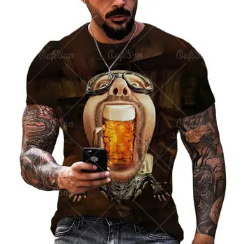 Muška gostiona majica sa 3D ispis, prozračna free t-shirt od poliestera s okruglog izreza i kratkim rukavima, 6XL, velike odjeća, top оверсайз