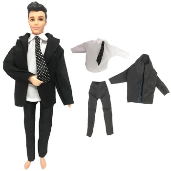 NK Najnoviji Prince Formalno Poslovno Odijelo Smoking Crno Odijelo, Hlače, Haljina je S Točke Kravata Odjeća Za Lutke Barbie, Ken Pribor
