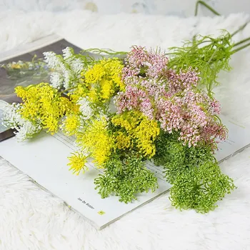 NOVA cvjetne čipke cvjetnih grančica u korejskom stilu sa zelenim lišćem za umjetnu cvjetna kompozicija donosi lažni biljke