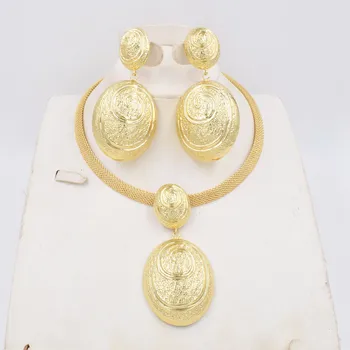 NOVI High-end Nakit Kit Ltaly 750 uzoraka Zlatne boje Za Žene, afričke ogrlice, nakit modni ogrlica, naušnice, nakit