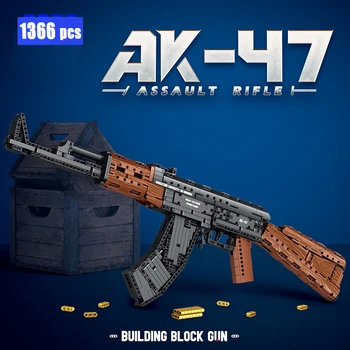 Na RASPOLAGANJU 1366 kom. Gradska Policija Vojno Oružje Tehničke AK-47 Jurišne Puške Model Gradivni Blokovi Pištolj Cigle Igračke za Djecu Pokloni