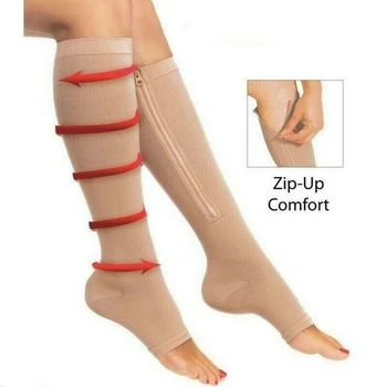 Nadkoljenice Kompresije pod pritiskom (3 para) Proširenih vena Unisex Do Kukova Sportska Podrška Elastična Čarapa Na Munje Podesivi Najlon