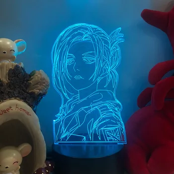 Napad na Titans Annie Леонхарт 3d led svjetiljka bedhome manga ninght svjetla anime slika dekor sobe lampara de noche dormitorio luce