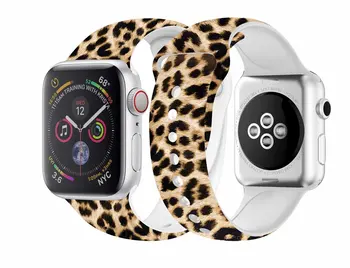 Narukvica s леопардовым po cijeloj površini za Apple Watch Remen 44 40 41 45 38 mm 42 mm Remen za iWatch Series 7 6 SE 5 4 2 3 Ženski Silikonski Remen