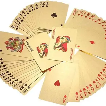 Natal Baralho Dolar Dourado Ouro Folheado A Prova D ' agua Poker Cartas Jogos Para Várias Ocasiões De Festa Promoções