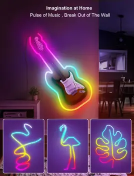 Neon Led Traka RGBIC Vodootporan Neonski Ropes Lampa WIFI Aplikaciju za Upravljanje Sinkronizacija Glazbe za TV Svjetla Igraonicu, Spavaću sobu U Zatvorenom prostoru Na Otvorenom