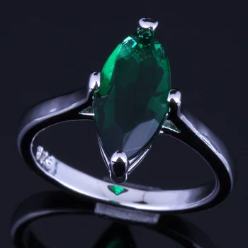 Nevjerojatno Zeleni Prsten sa Srebrnim premazom Od Kubni Cirkonij V0118