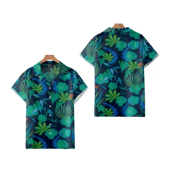 Nove Muške Košulje U Havajskoj Tropskom Stilu S po cijeloj površini Papiga, Aloha Košulju Kratkih Rukava, Ljetne Košulje u Kubanski Stil, Velike Dimenzije, Повседнев