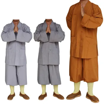 Novi 3 Boje Odijelo Hrama Shaolin Zen Budistički Ogrtač Budistički Redovnik Haljine Ogrtač Religija Odjeća Monaha Хайцин Uniforma za Monaha