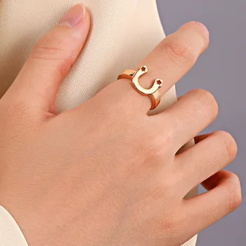 Novost 2021, Moderan Vintage Geometrijski Prsten u obliku Potkove za Žene i Muškarce, Gotički Hip-hop Luksuzni Nakit, Pribor za Noć vještica
