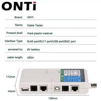 ONTi Novi Daljinski Upravljač RJ11 priključak RJ45, USB BNC LAN Mrežni Kabel Tester Za UTP STP LAN Kabele Tracker Detektor Alat Visokog Kvaliteta