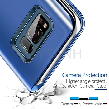 Ogledalo Torbica Za telefon je s gornjim poklopcem Za Samsung Galaxy S20 Ultra S10e S10 5G S9 Plus S8 S7 Edge Note 10 9 8 S 20 S20plus Smart View Cover