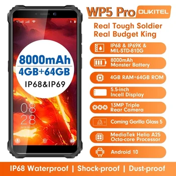 Originalni smartphone OUKITEL WP5 Pro IP68 4 GB, 64 GB 8000 mah 5,5 
