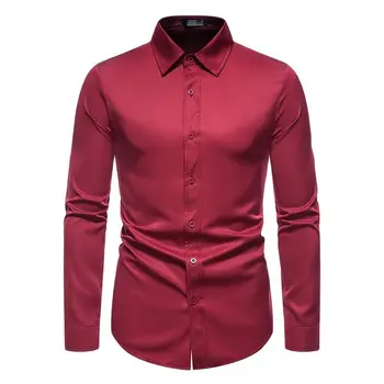 PARKLEES Slim Fit Poslovna Haljina Košulja za Muškarce Sa Dugim Rukavima Soild Boja Svakodnevni Muška Radna Uredski Odjeća Majica Camisas Para Hombre