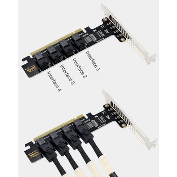 PCI-E X16 4 porta U. 2 NVME SFF-8643 Kartica za proširenje Velike brzine Odvojene kartice Pcie 4.0 Led indikator za šasiju 2U