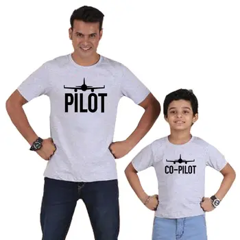 PILOT/iste majice za obitelj odjeća za oca i sina, odjeća za tatu, odjeća za male dječake, tata, ja, avion, strma veliki mali хлопотные majice