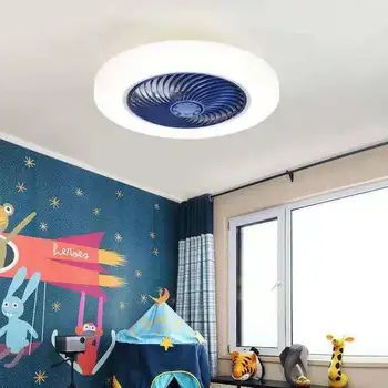 Pametan stropni ventilatori ventilatori s pozadinskim osvjetljenjem daljinski upravljač dekor spavaće sobe ventilator lampa 45 cm zrak Nevidljiv Lopatice Bešumni Klizni